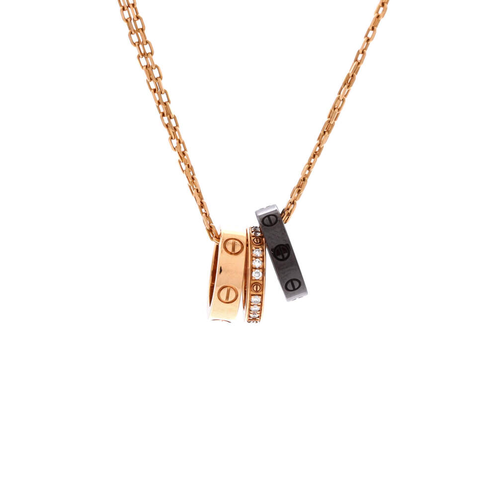 Cartier Love 3 Ring Pendant Necklace